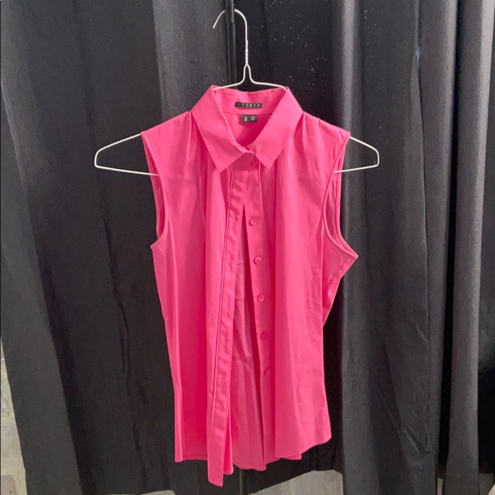Theory Pink Sleeveless Blouse